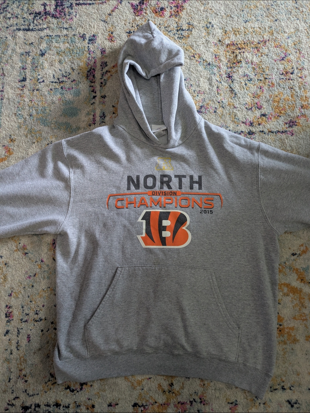 NFL Bengals Gray Hoodie with Yellow AFC Logo